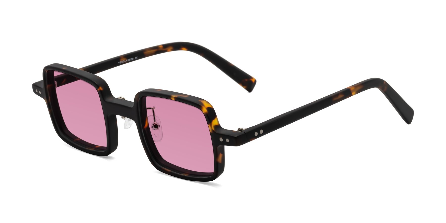 Angle of Nebula in Matte Tortoise with Medium Wine Tinted Lenses