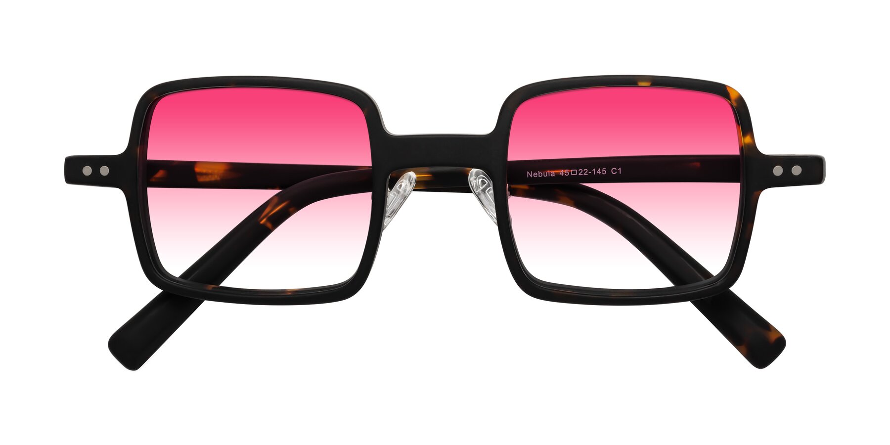 Folded Front of Nebula in Matte Tortoise with Pink Gradient Lenses