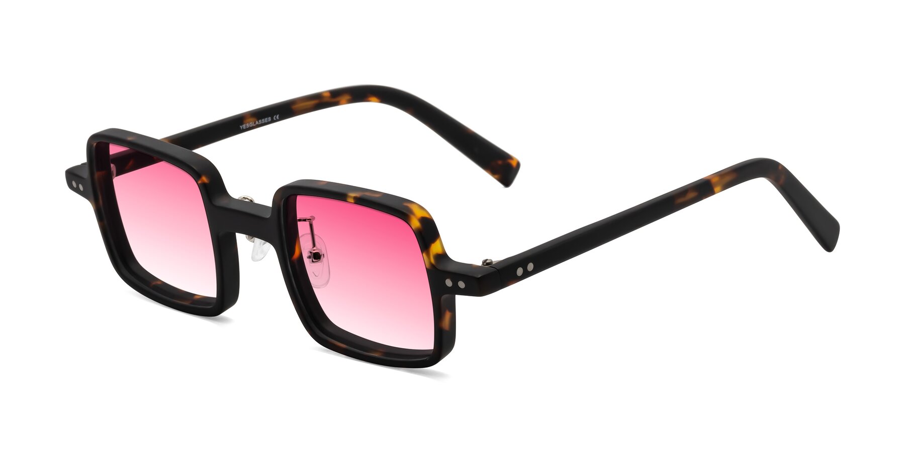 Angle of Nebula in Matte Tortoise with Pink Gradient Lenses