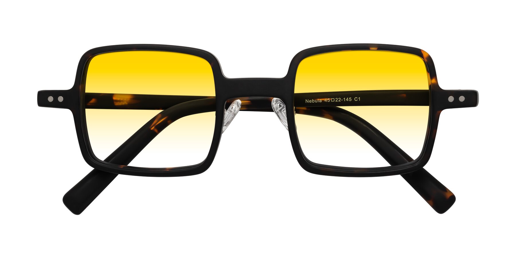 Folded Front of Nebula in Matte Tortoise with Yellow Gradient Lenses