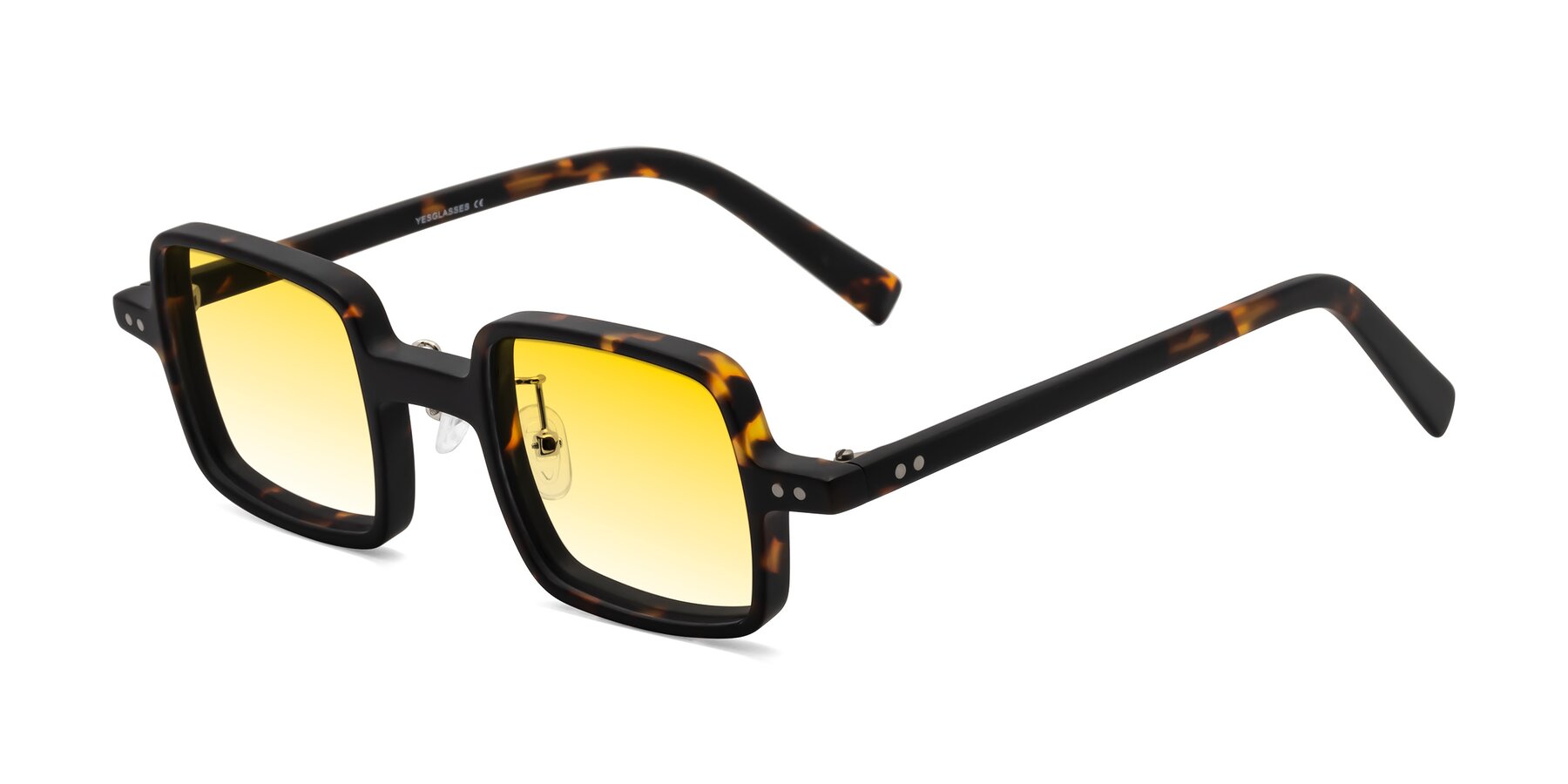 Angle of Nebula in Matte Tortoise with Yellow Gradient Lenses