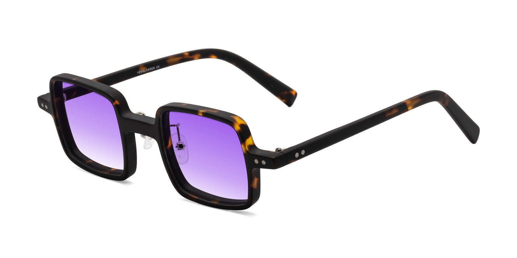 Angle of Nebula in Matte Tortoise with Purple Gradient Lenses