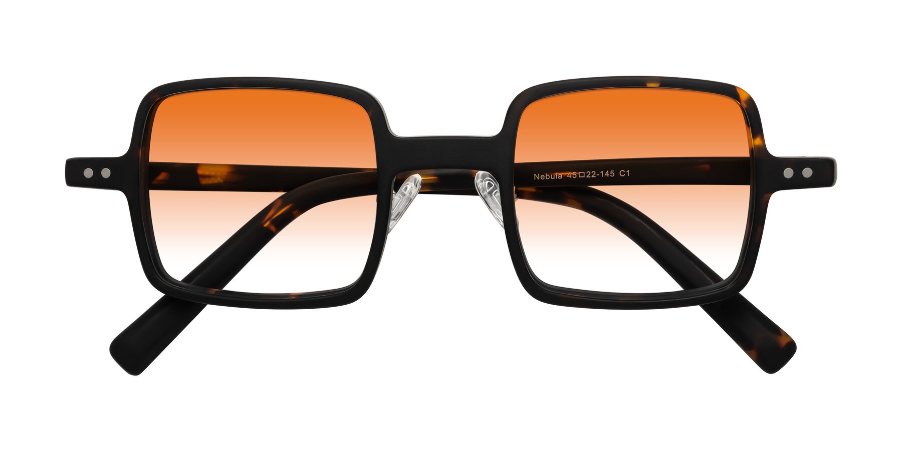 Folded Front of Nebula in Matte Tortoise with Orange Gradient Lenses