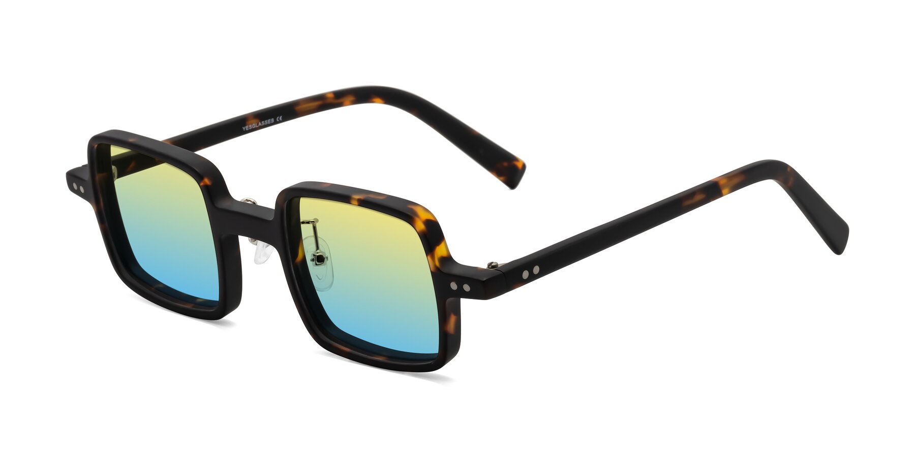 Angle of Nebula in Matte Tortoise with Yellow / Blue Gradient Lenses