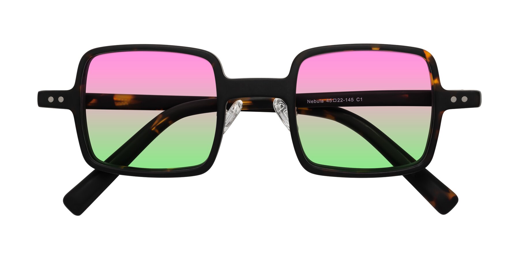 Folded Front of Nebula in Matte Tortoise with Pink / Green Gradient Lenses