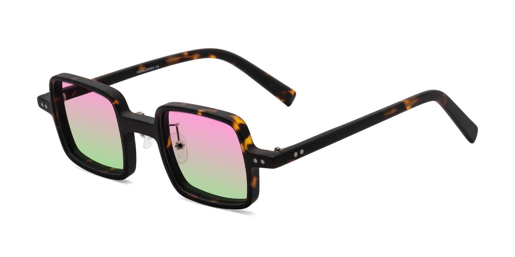 Angle of Nebula in Matte Tortoise with Pink / Green Gradient Lenses