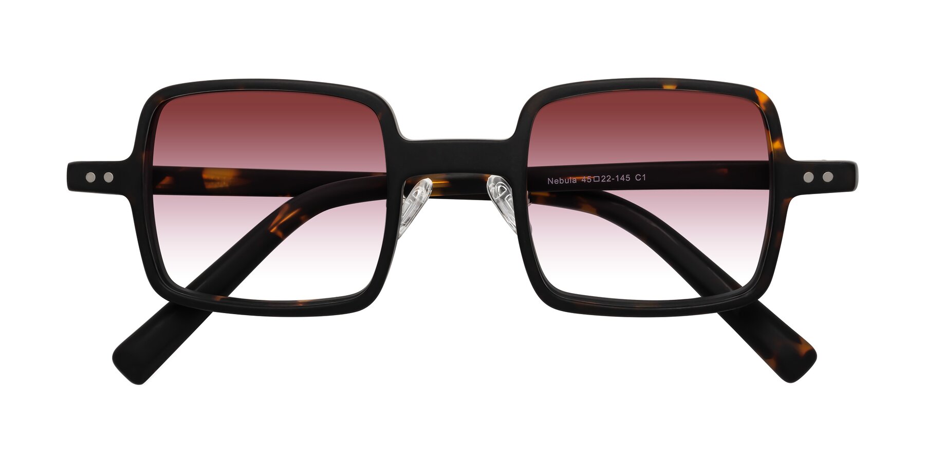 Folded Front of Nebula in Matte Tortoise with Garnet Gradient Lenses