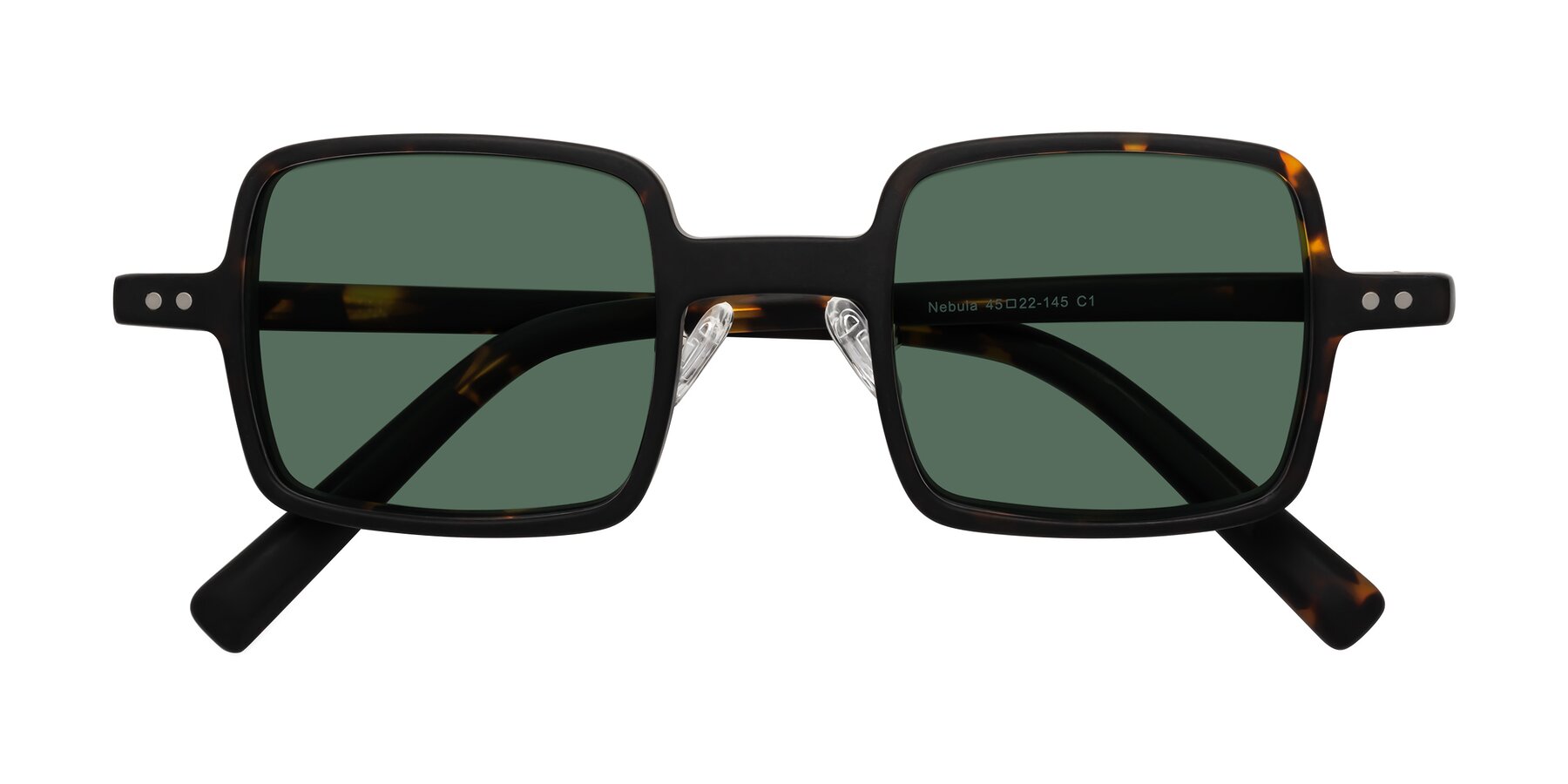 Folded Front of Nebula in Matte Tortoise with Green Polarized Lenses