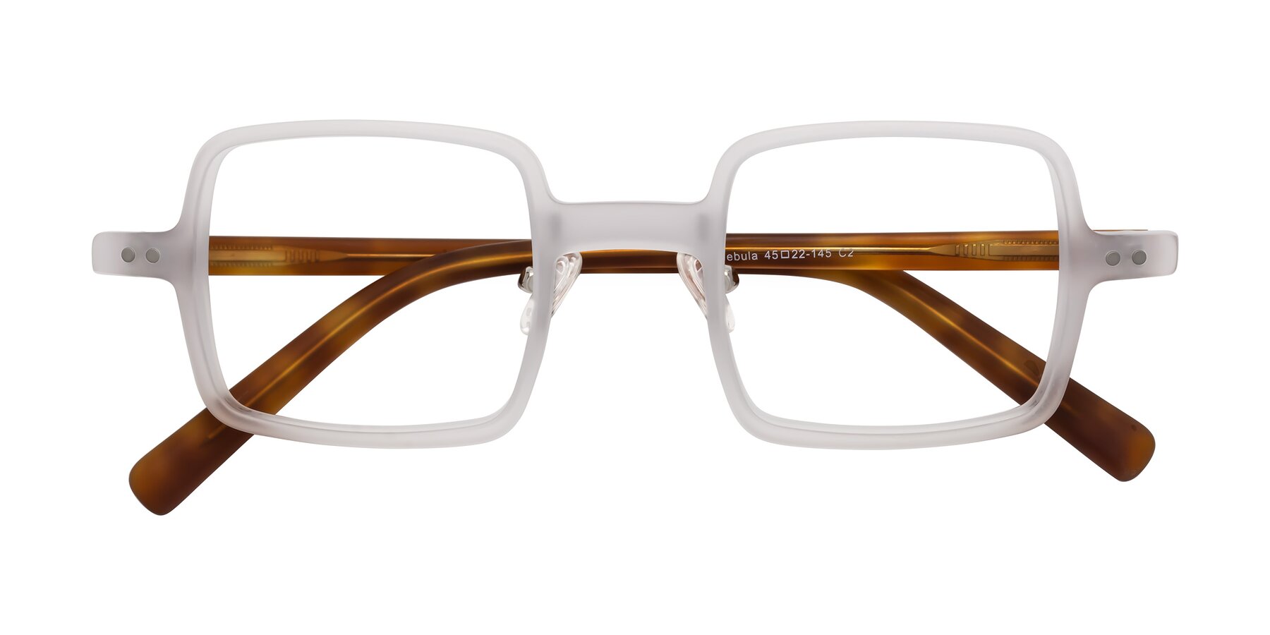 Folded Front of Nebula in Matte White with Clear Eyeglass Lenses