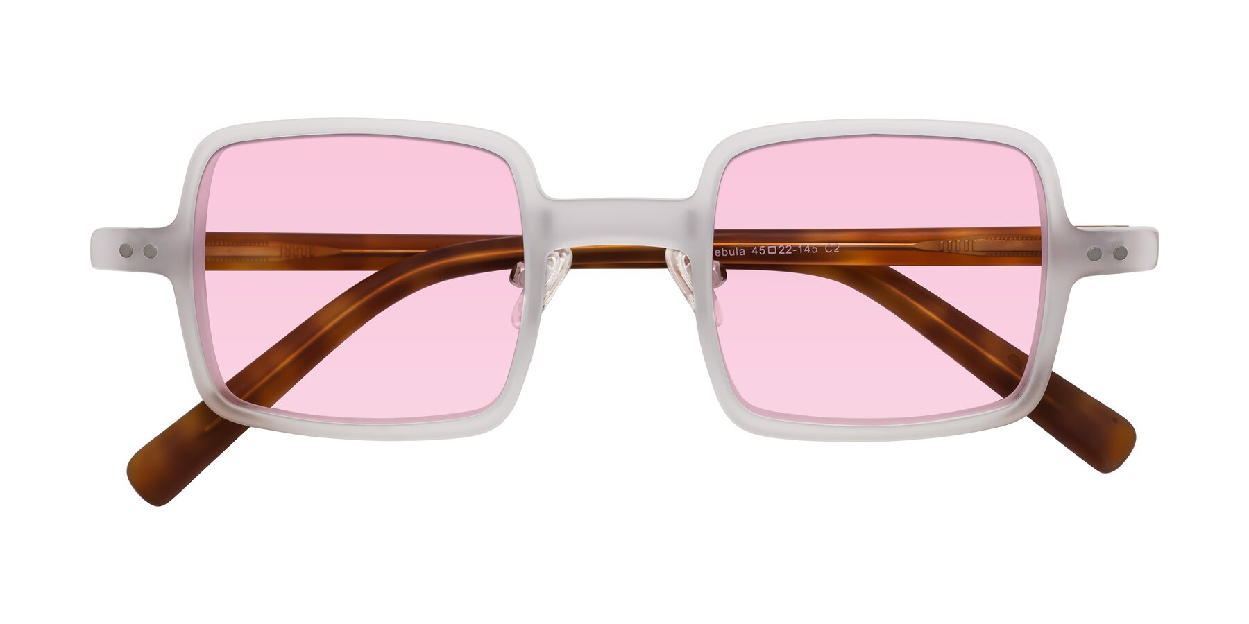 Folded Front of Nebula in Matte White with Light Pink Tinted Lenses