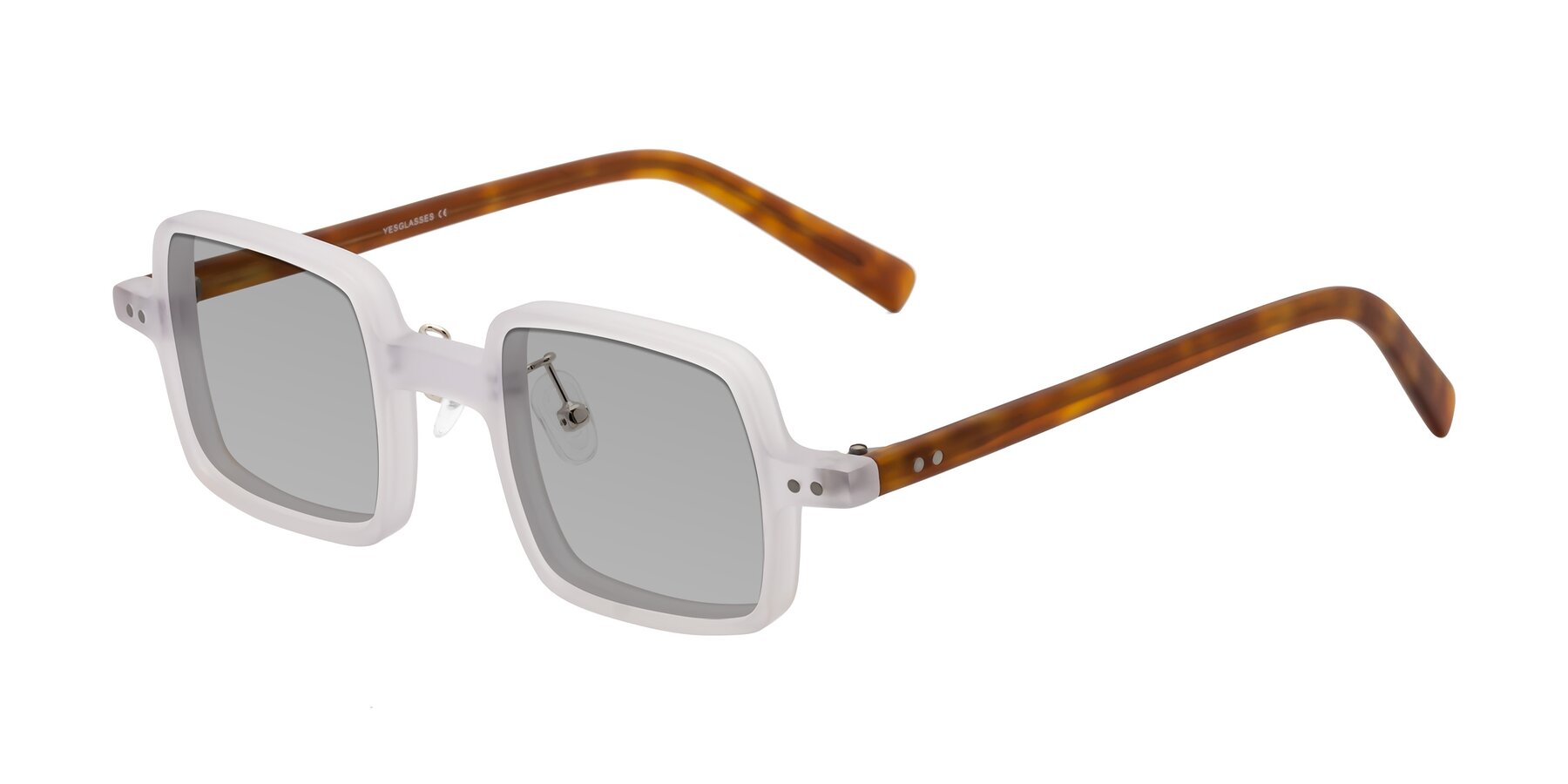 Angle of Nebula in Matte White with Light Gray Tinted Lenses