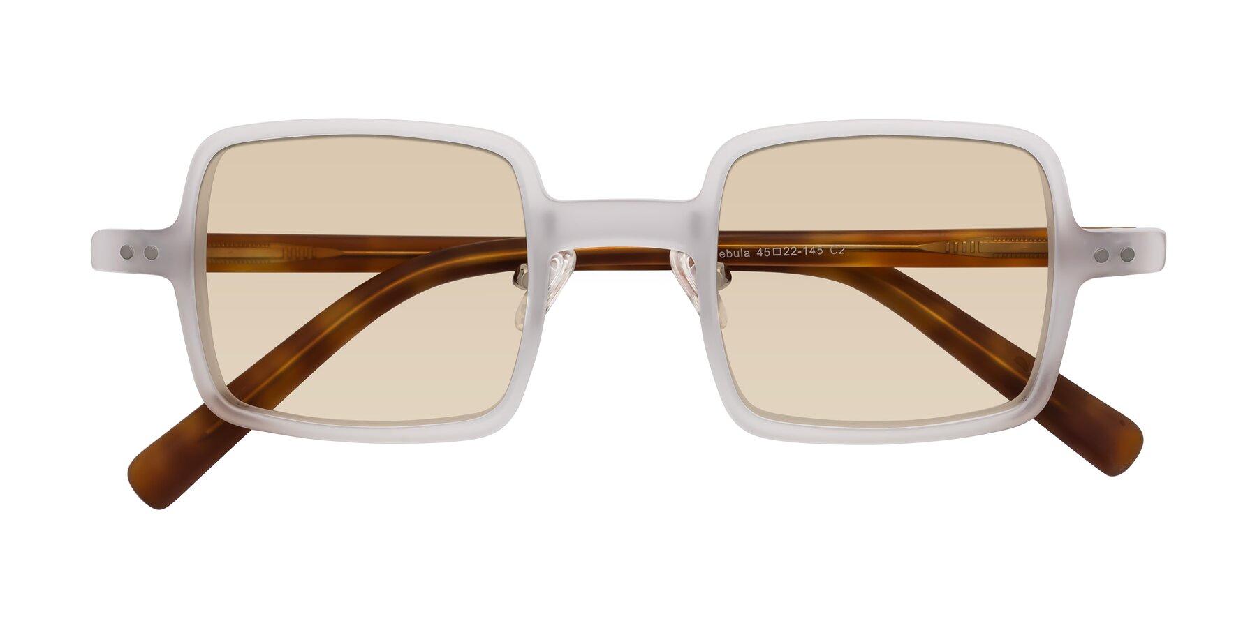 Folded Front of Nebula in Matte White with Light Brown Tinted Lenses