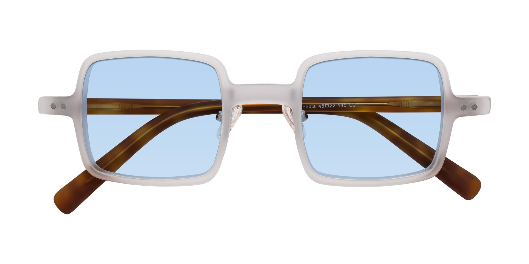 Folded Front of Nebula in Matte White with Light Blue Tinted Lenses