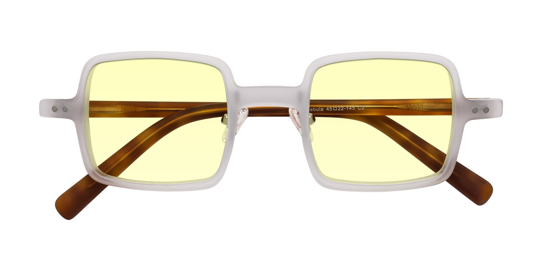 Folded Front of Nebula in Matte White with Light Yellow Tinted Lenses