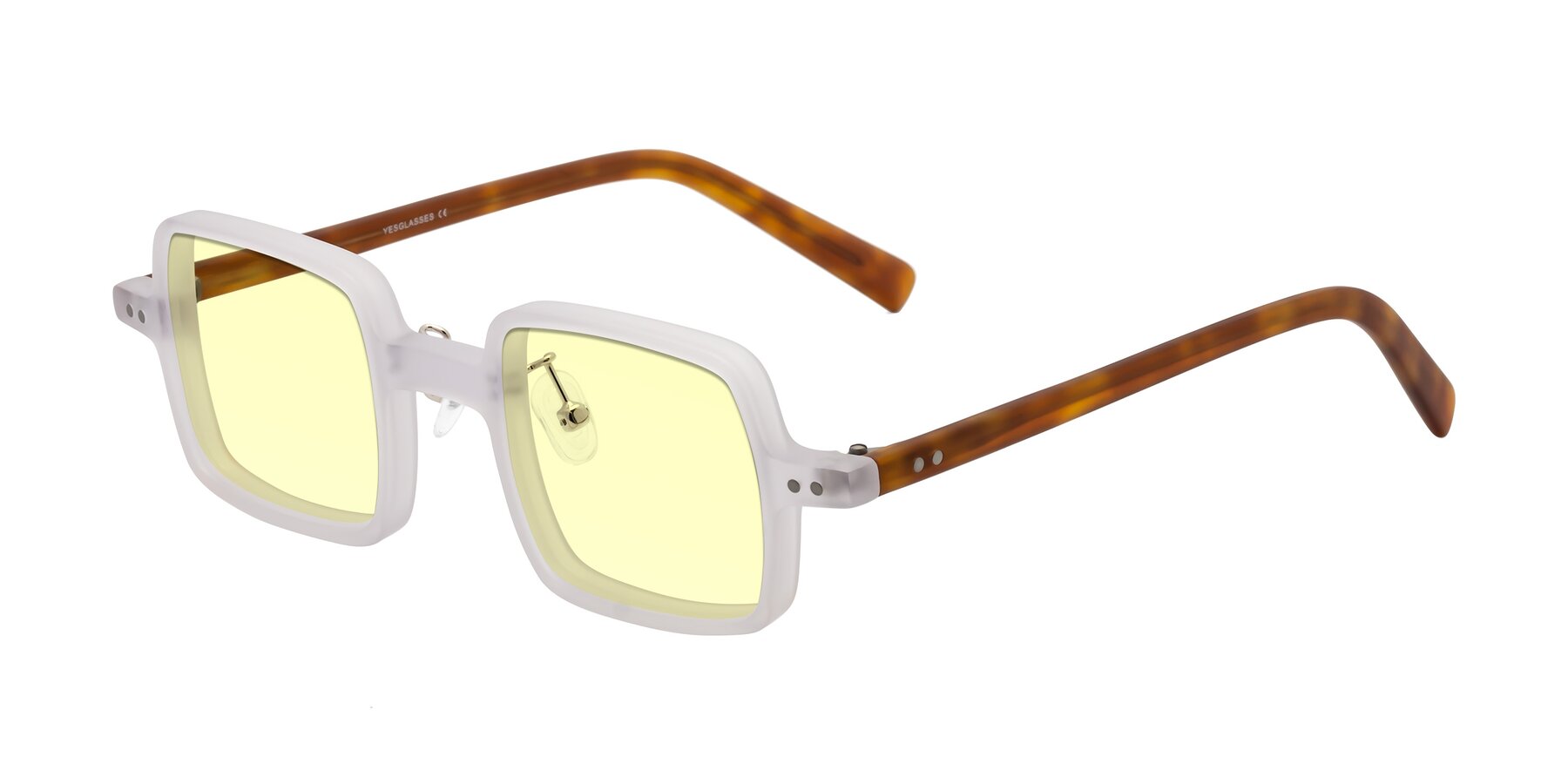 Angle of Nebula in Matte White with Light Yellow Tinted Lenses