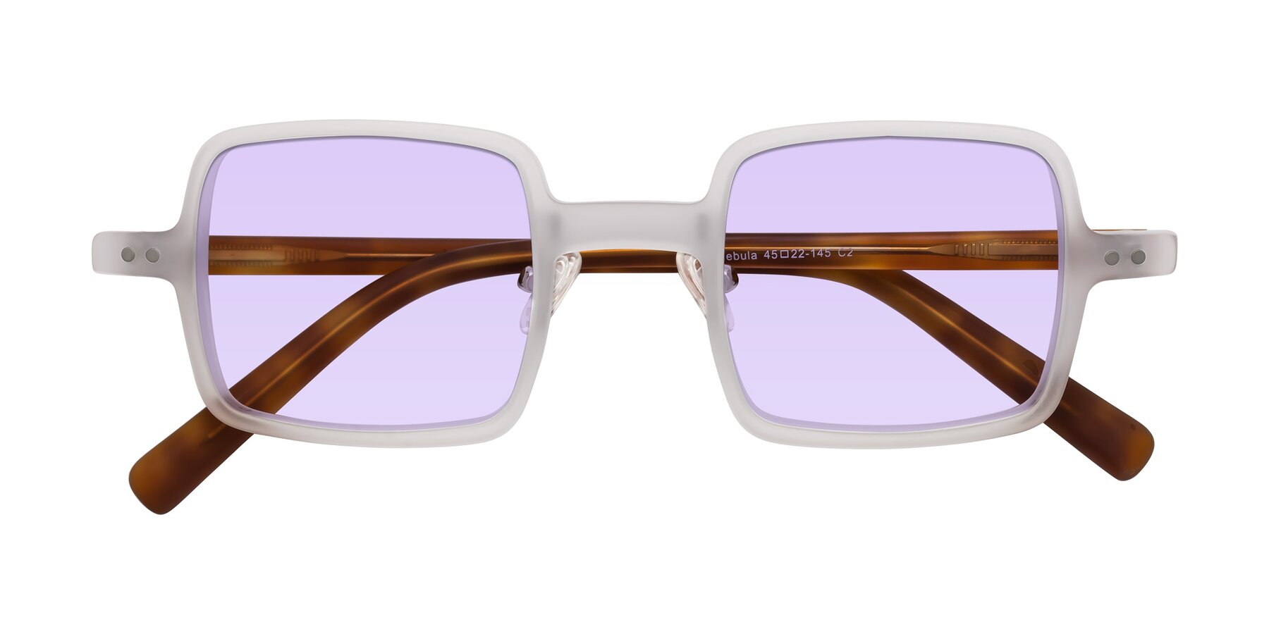 Folded Front of Nebula in Matte White with Light Purple Tinted Lenses