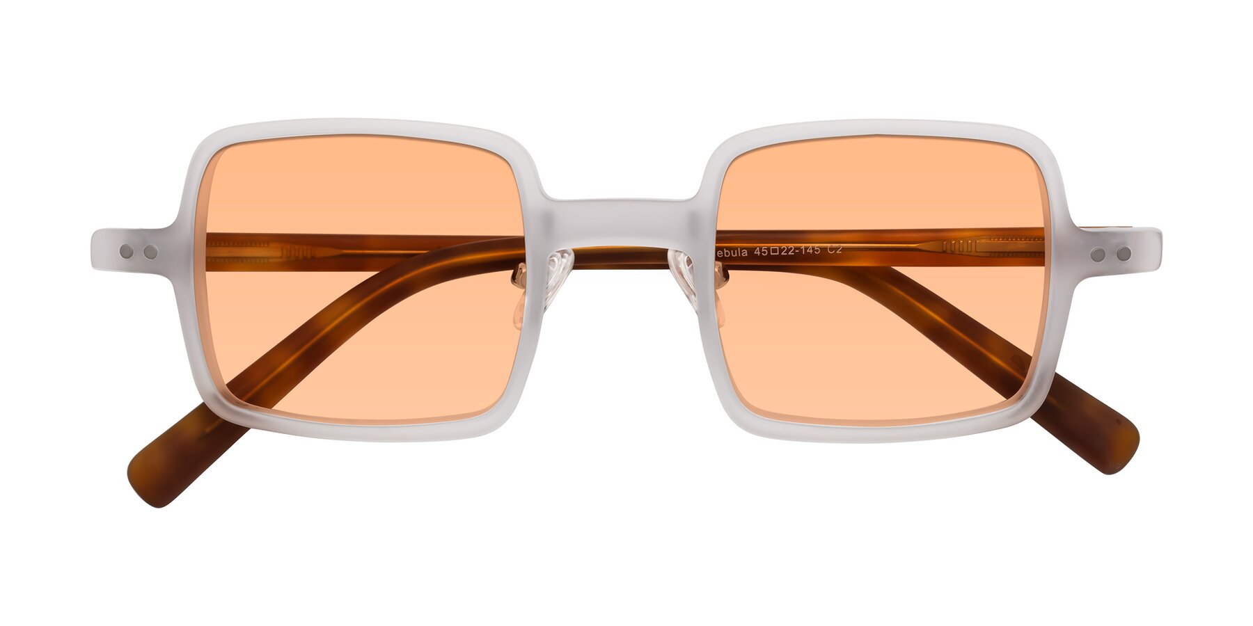 Folded Front of Nebula in Matte White with Light Orange Tinted Lenses