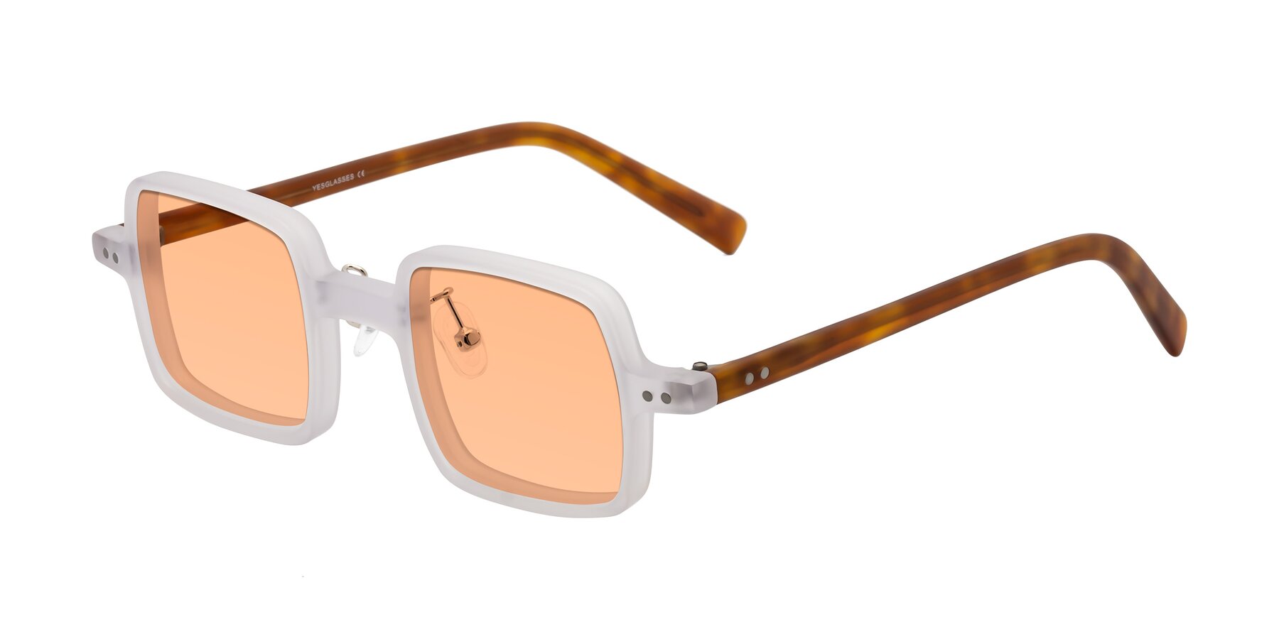 Angle of Nebula in Matte White with Light Orange Tinted Lenses