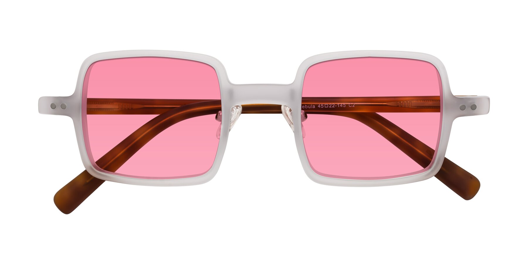 Folded Front of Nebula in Matte White with Pink Tinted Lenses