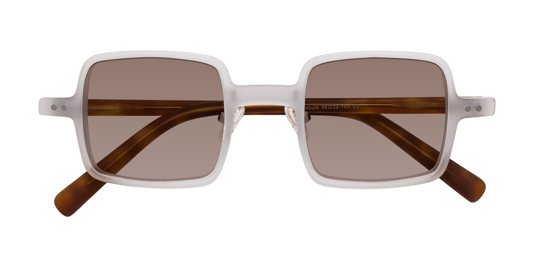 Folded Front of Nebula in Matte White with Medium Brown Tinted Lenses