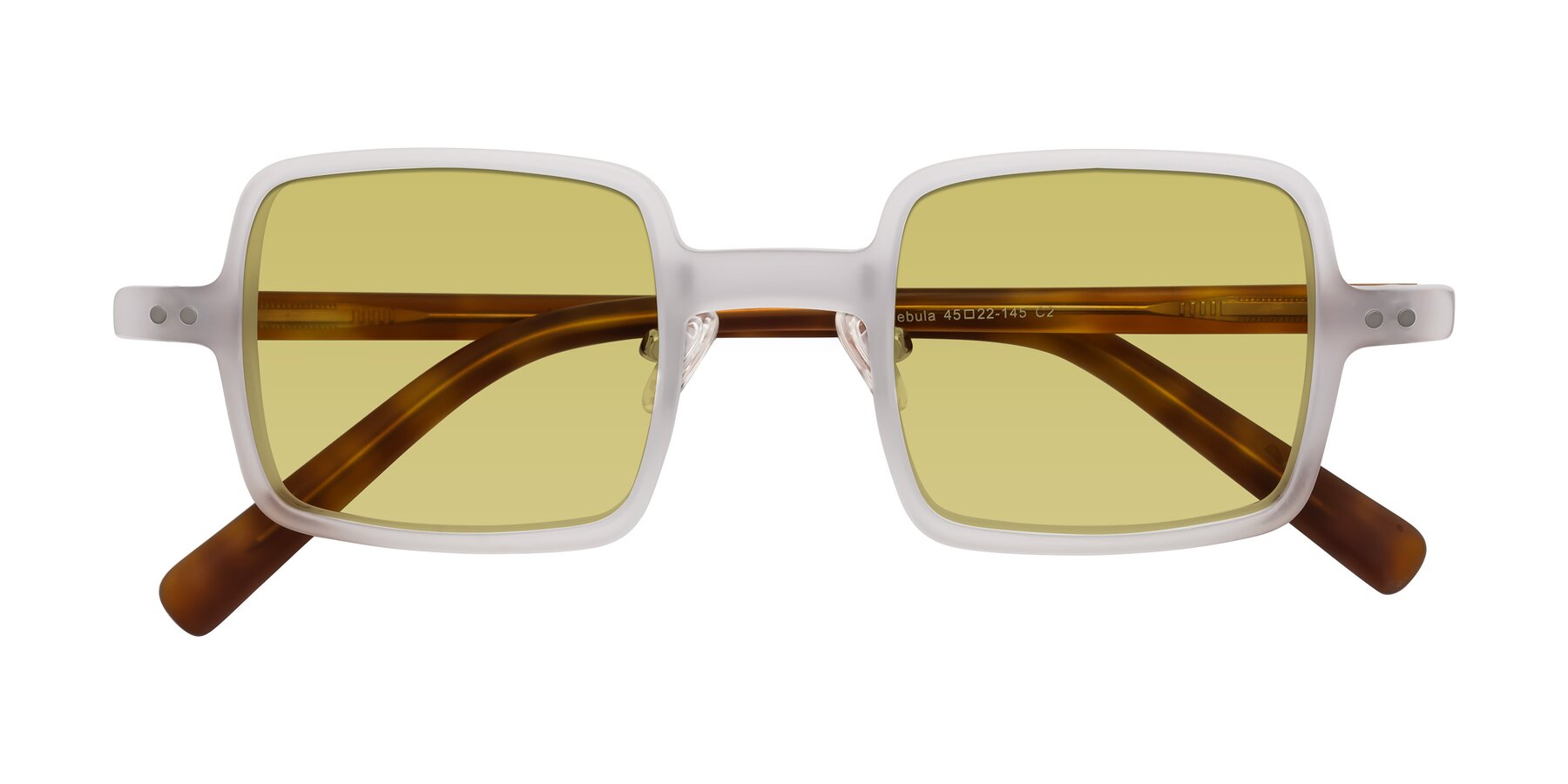 Folded Front of Nebula in Matte White with Medium Champagne Tinted Lenses