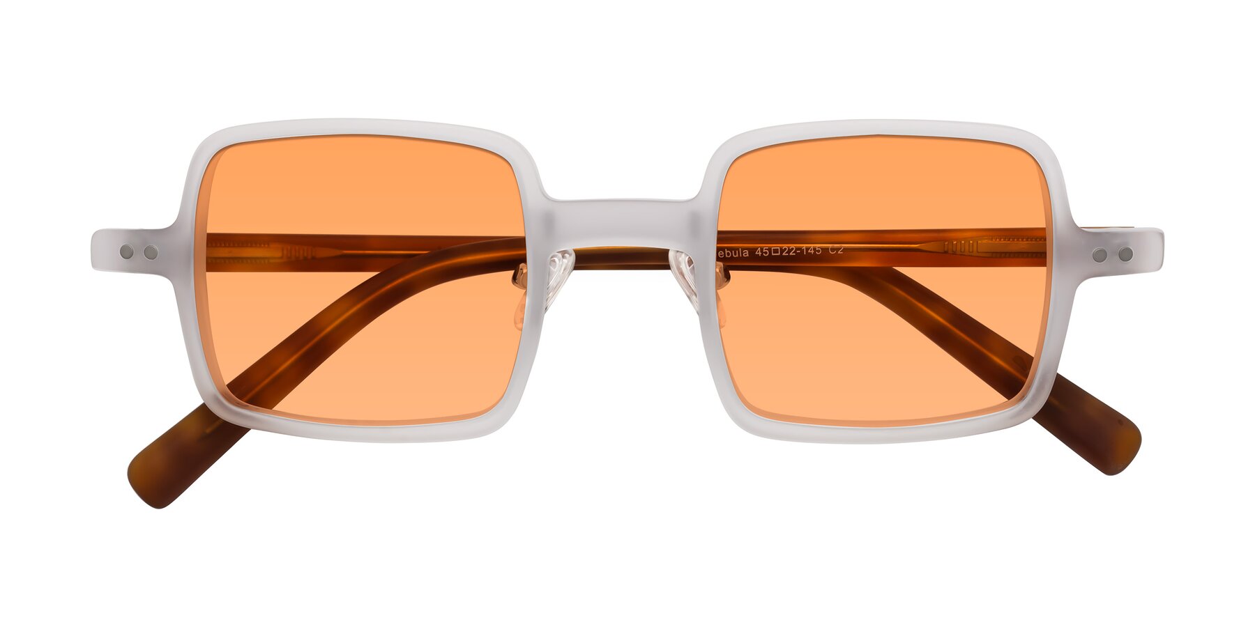 Folded Front of Nebula in Matte White with Medium Orange Tinted Lenses