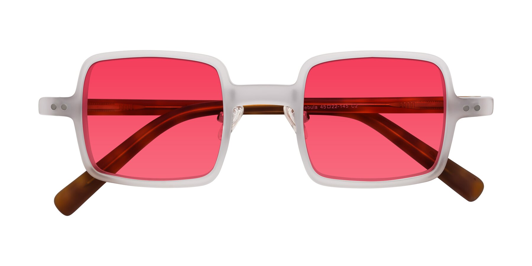 Folded Front of Nebula in Matte White with Red Tinted Lenses