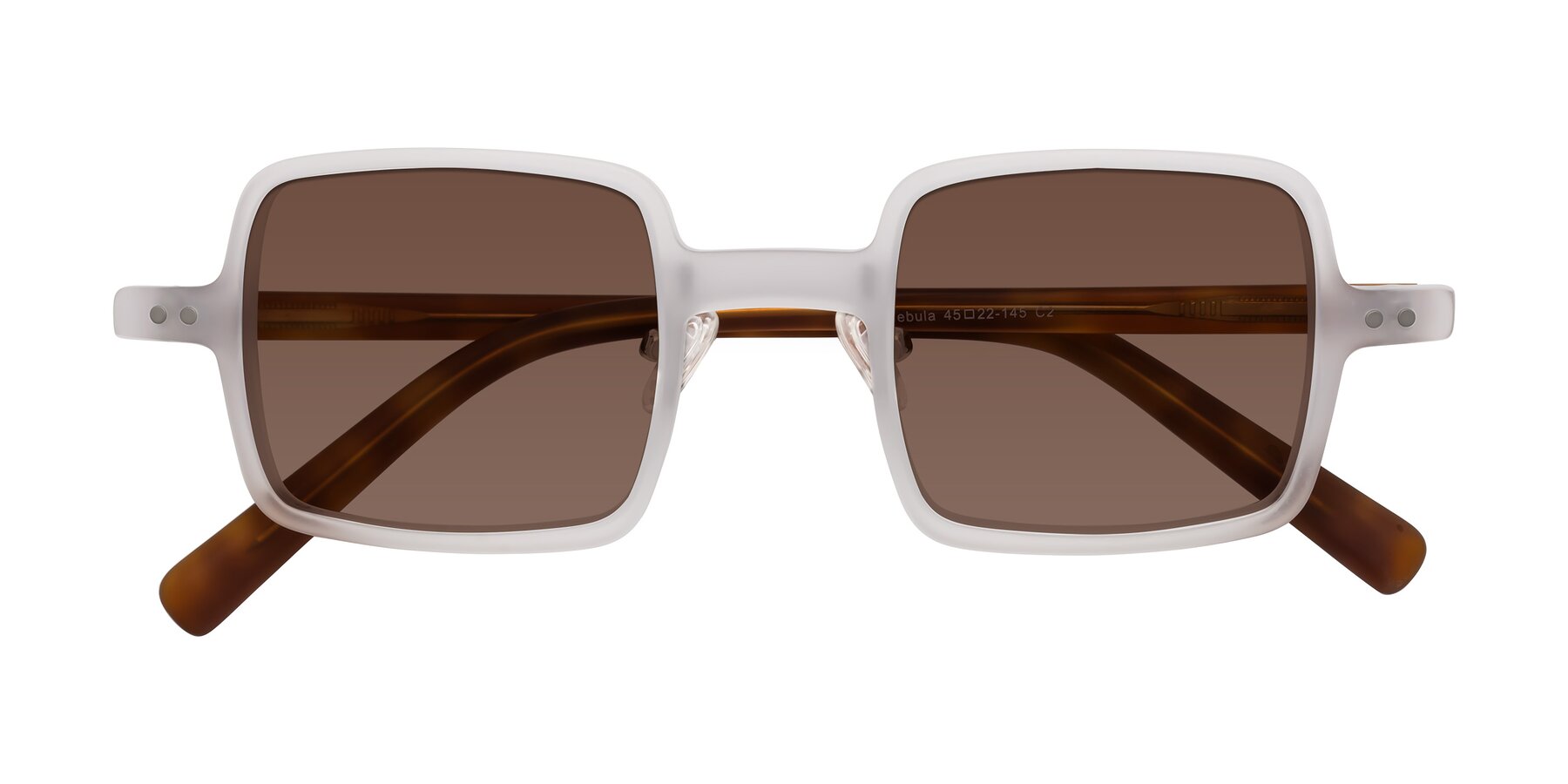 Folded Front of Nebula in Matte White with Brown Tinted Lenses