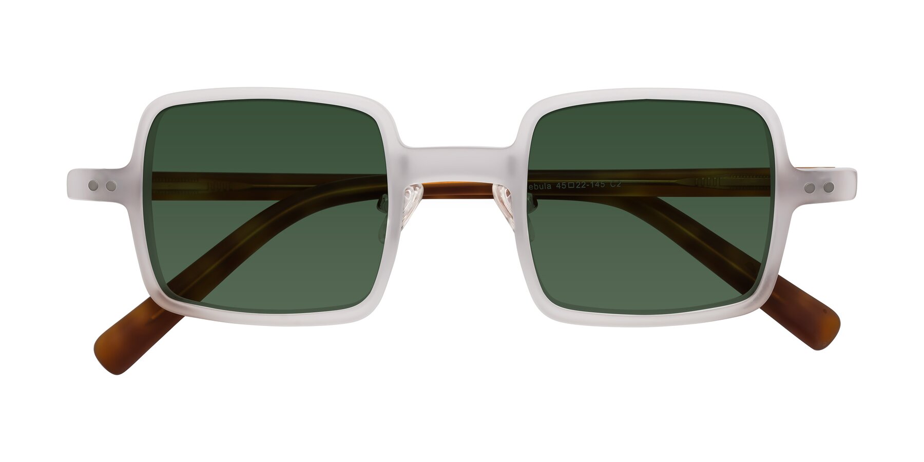 Folded Front of Nebula in Matte White with Green Tinted Lenses