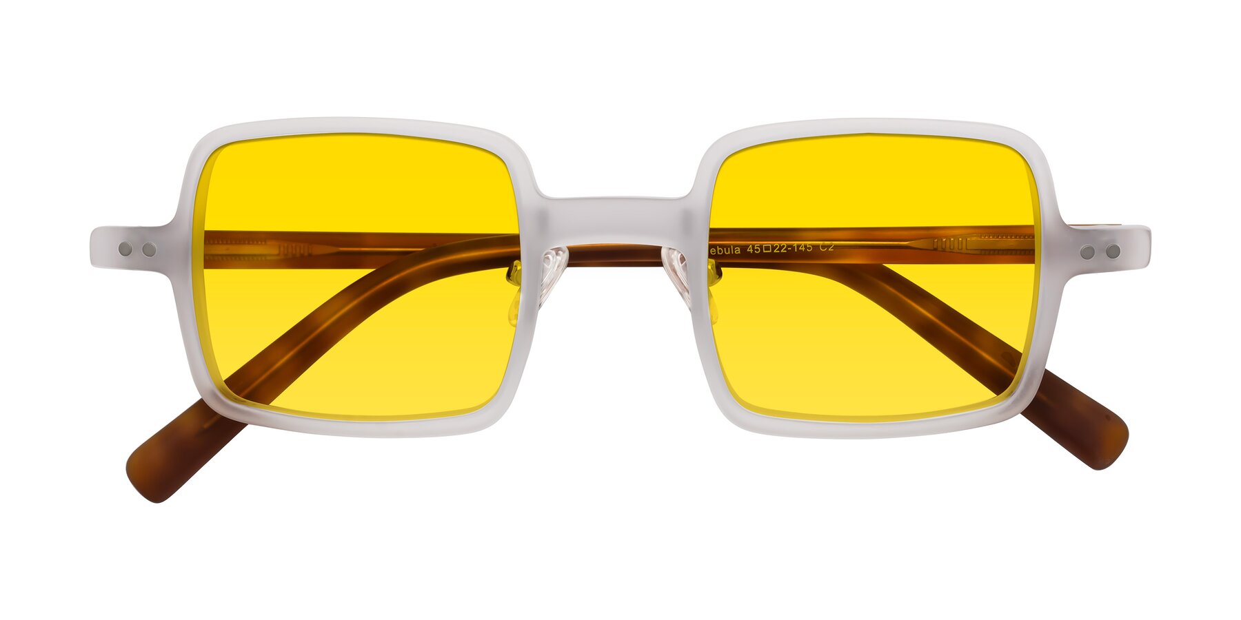 Folded Front of Nebula in Matte White with Yellow Tinted Lenses