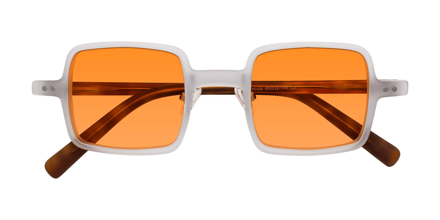 Folded Front of Nebula in Matte White with Orange Tinted Lenses