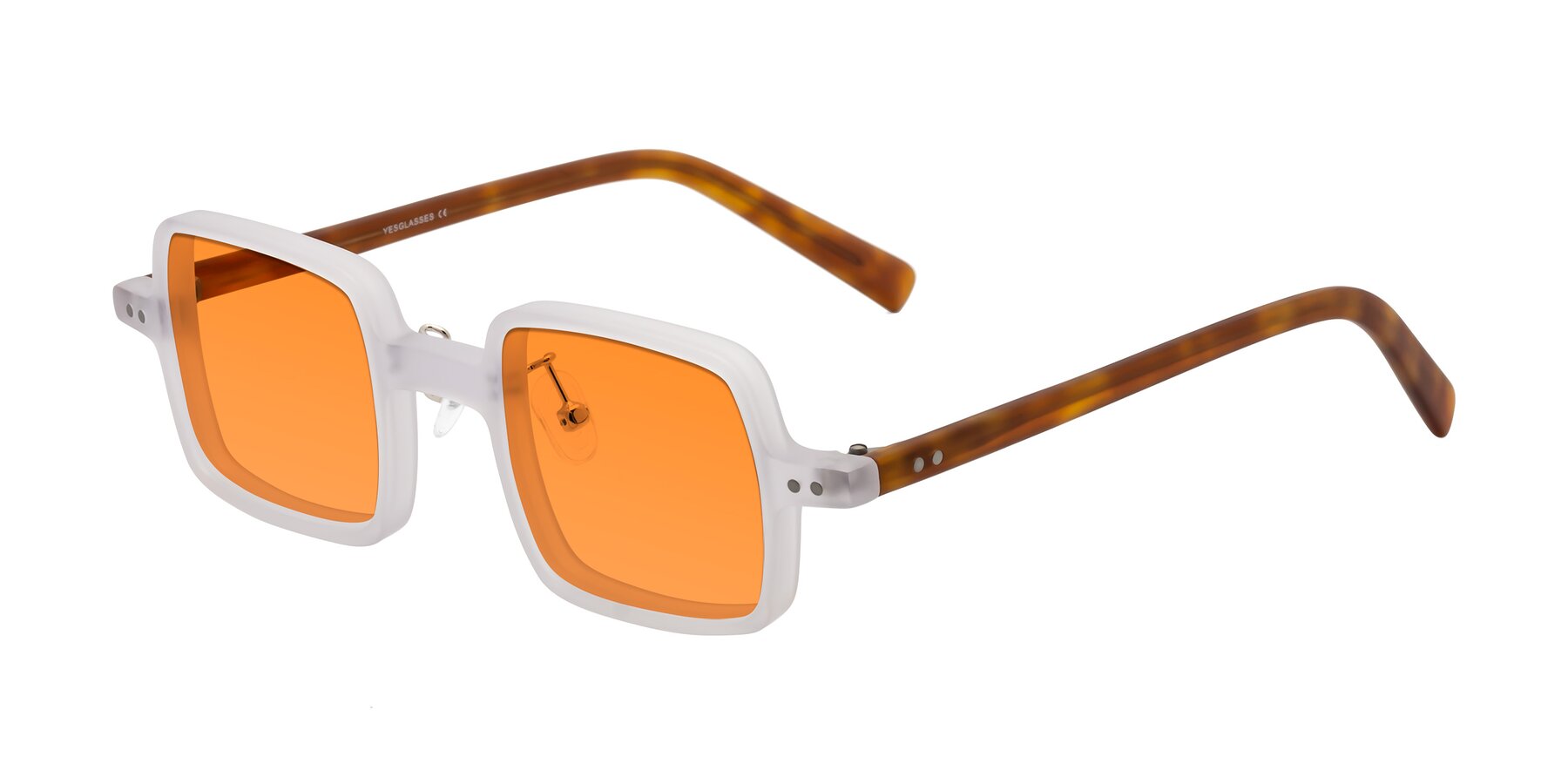 Angle of Nebula in Matte White with Orange Tinted Lenses