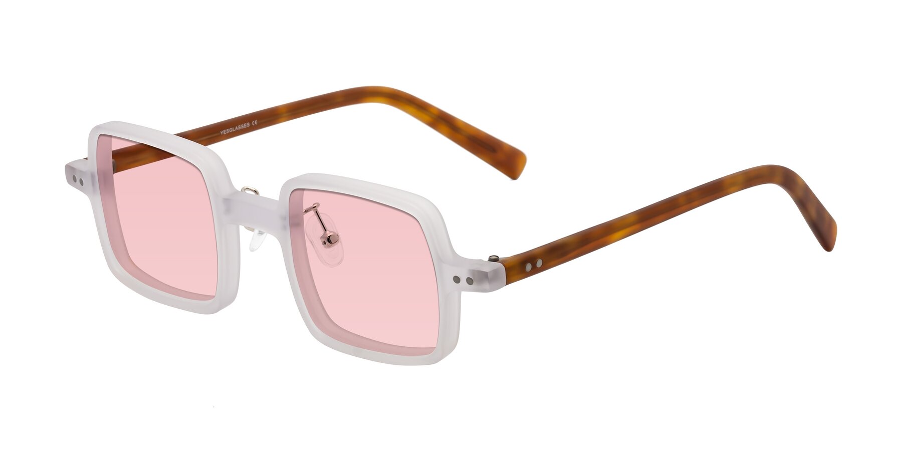 Angle of Nebula in Matte White with Light Garnet Tinted Lenses