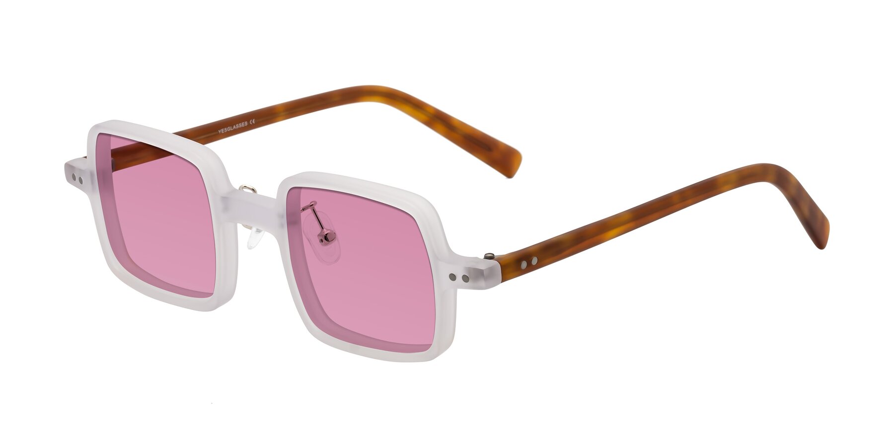 Angle of Nebula in Matte White with Medium Wine Tinted Lenses