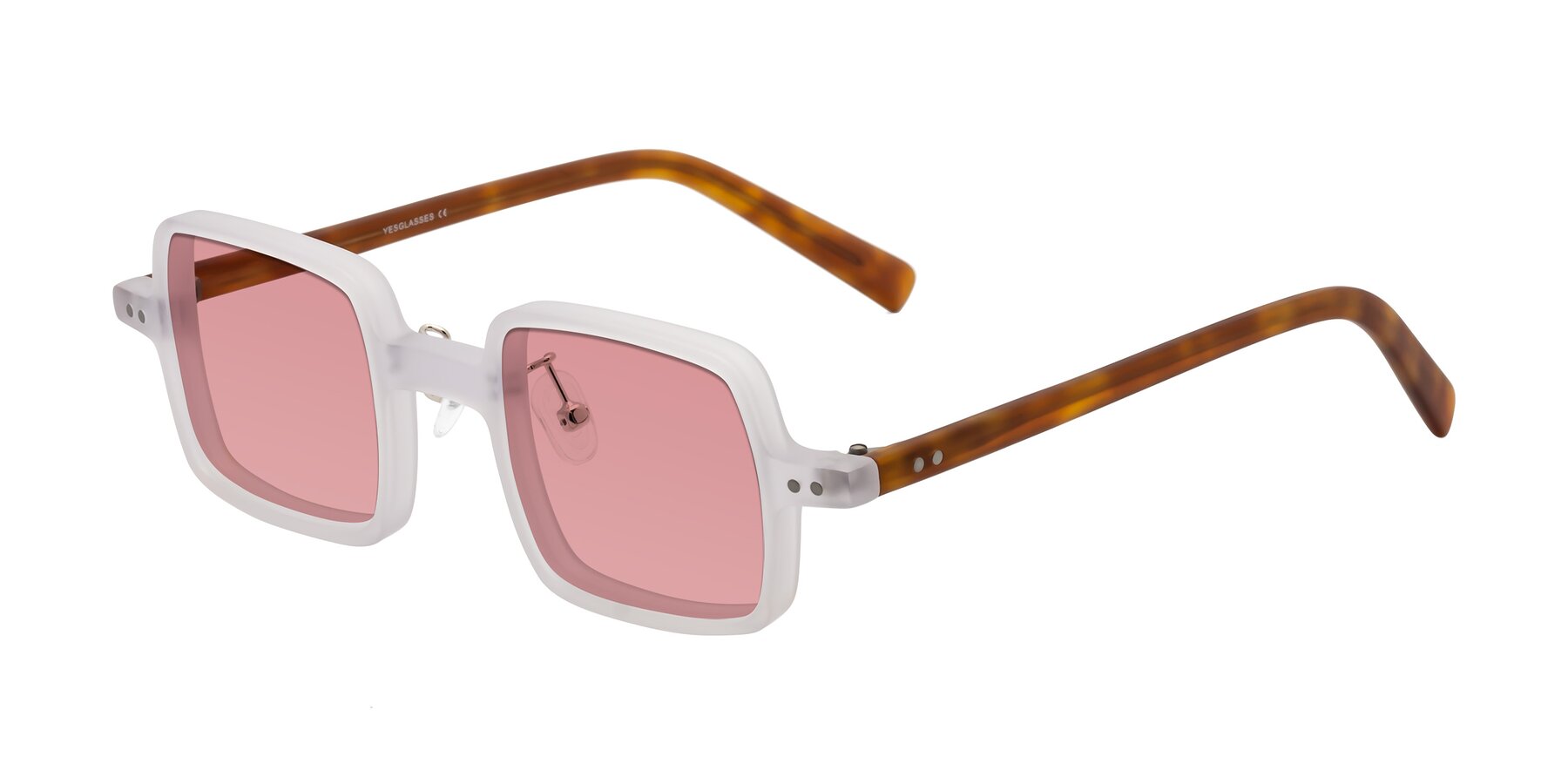 Angle of Nebula in Matte White with Medium Garnet Tinted Lenses