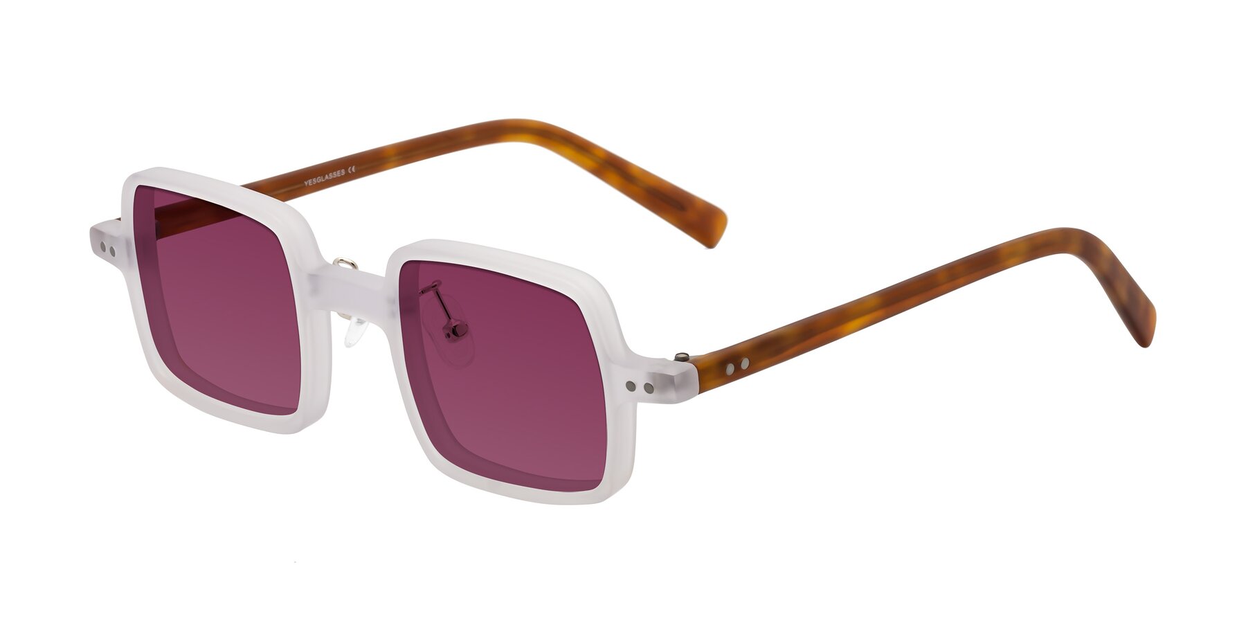 Angle of Nebula in Matte White with Wine Tinted Lenses