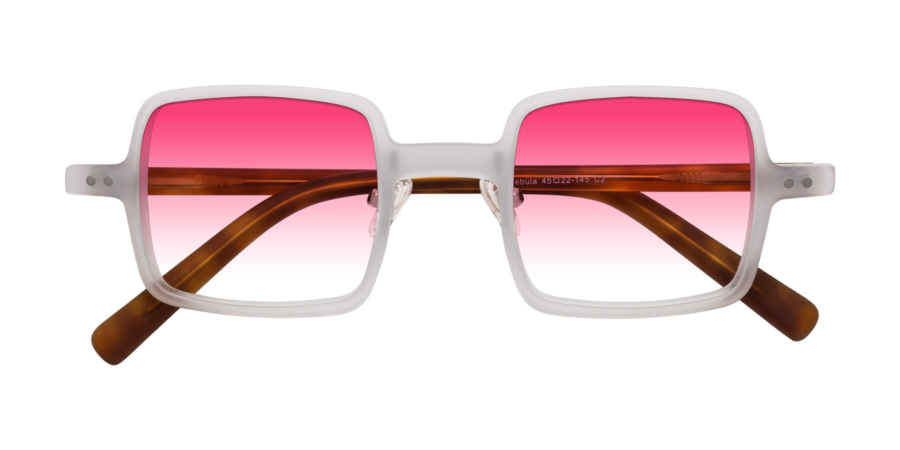 Folded Front of Nebula in Matte White with Pink Gradient Lenses