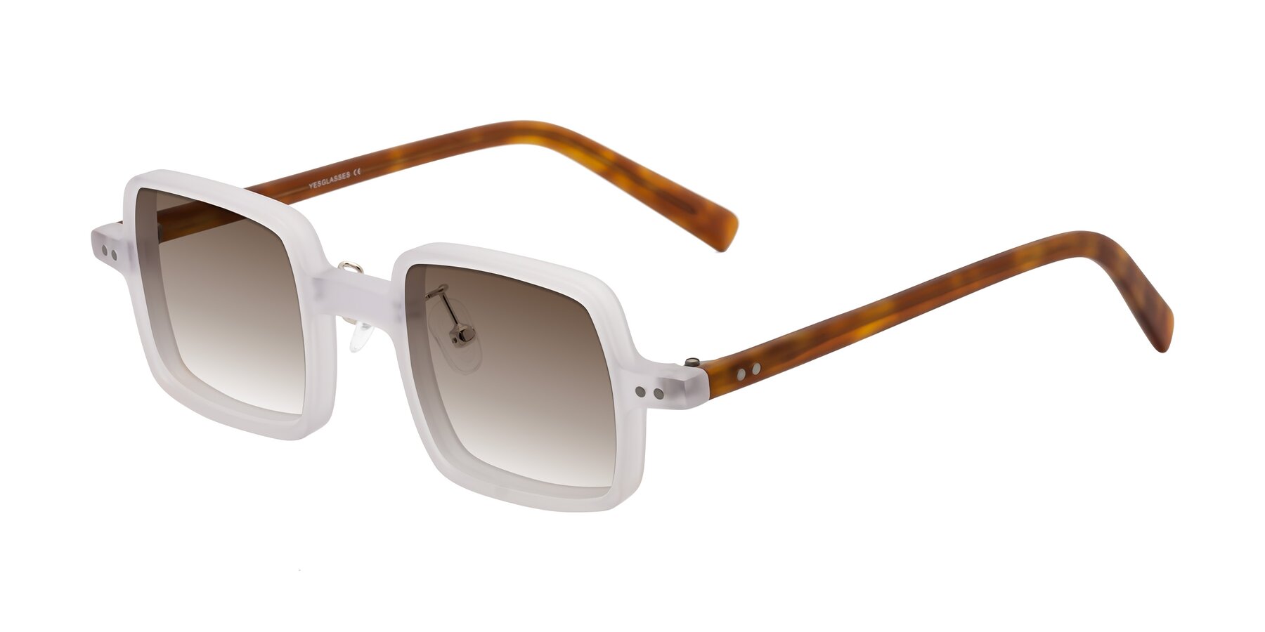 Angle of Nebula in Matte White with Brown Gradient Lenses