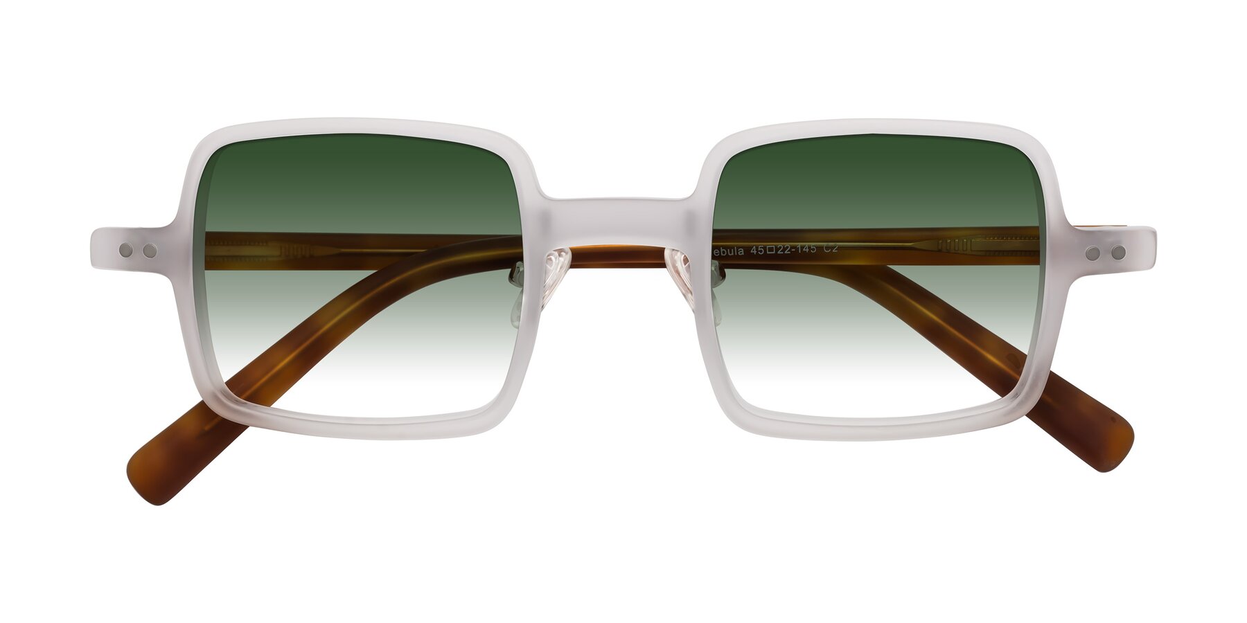 Folded Front of Nebula in Matte White with Green Gradient Lenses