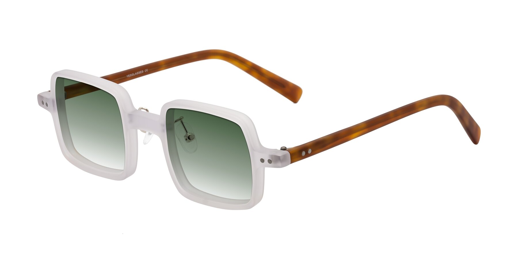 Angle of Nebula in Matte White with Green Gradient Lenses