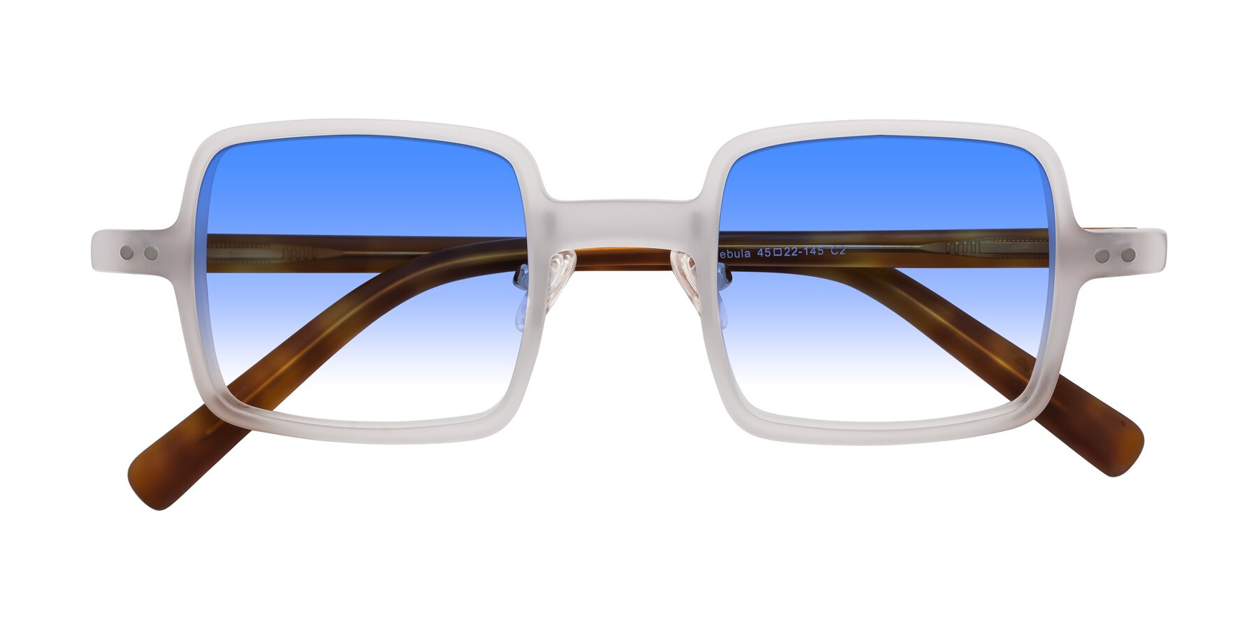 Folded Front of Nebula in Matte White with Blue Gradient Lenses