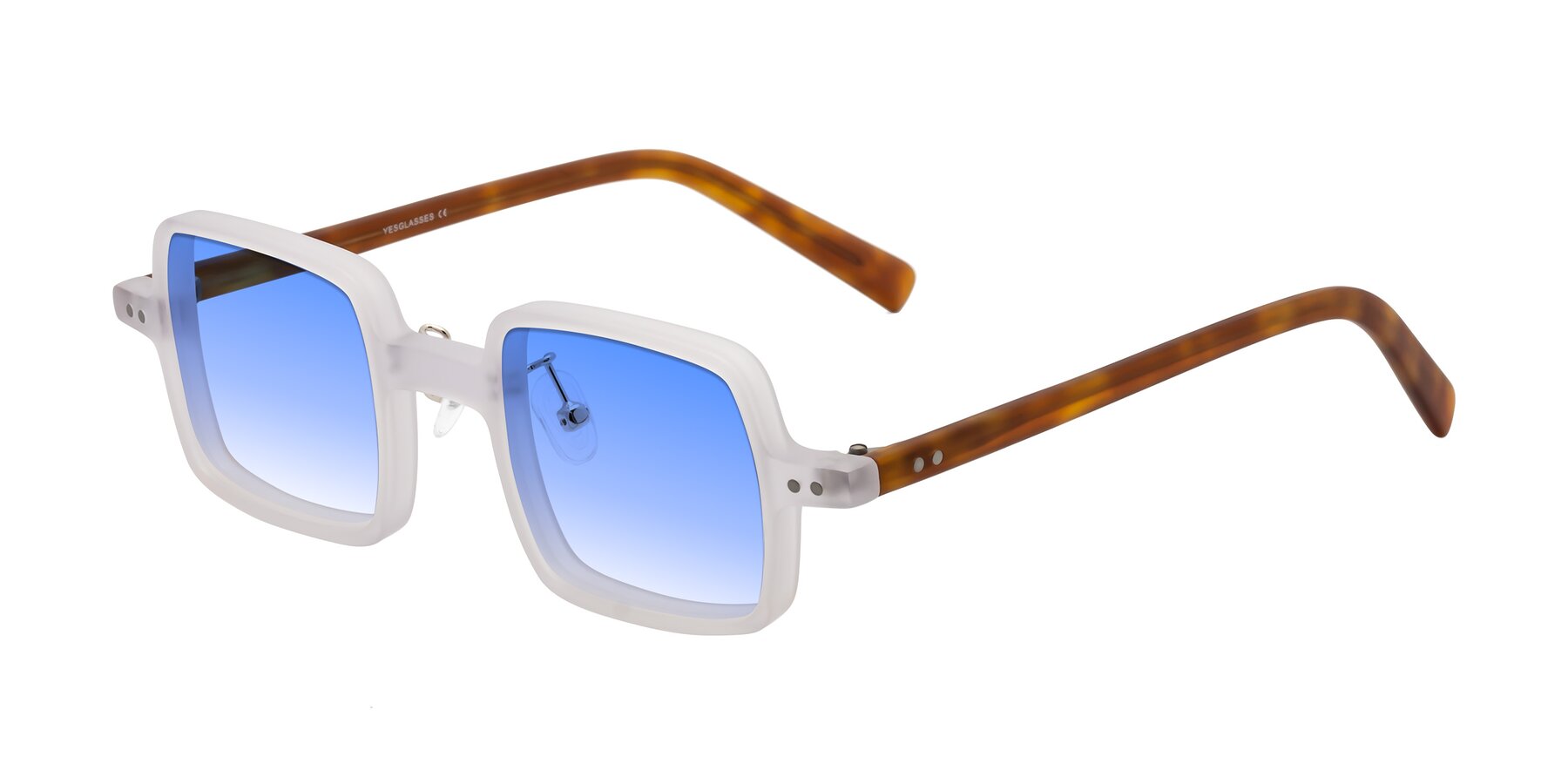 Angle of Nebula in Matte White with Blue Gradient Lenses