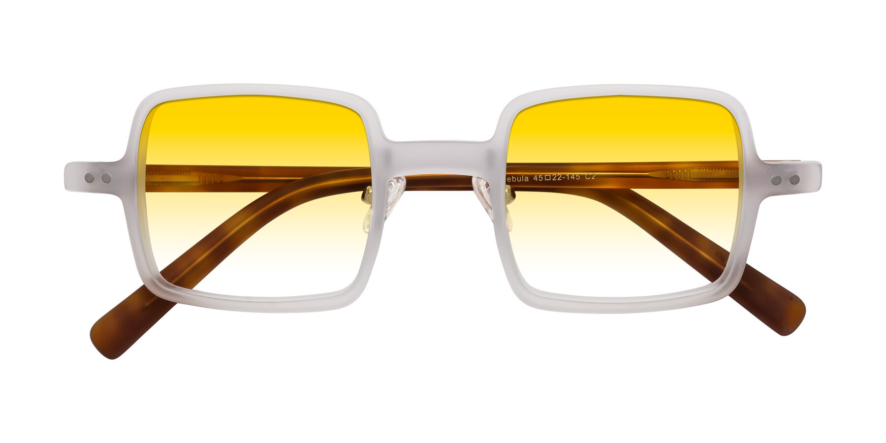 Folded Front of Nebula in Matte White with Yellow Gradient Lenses