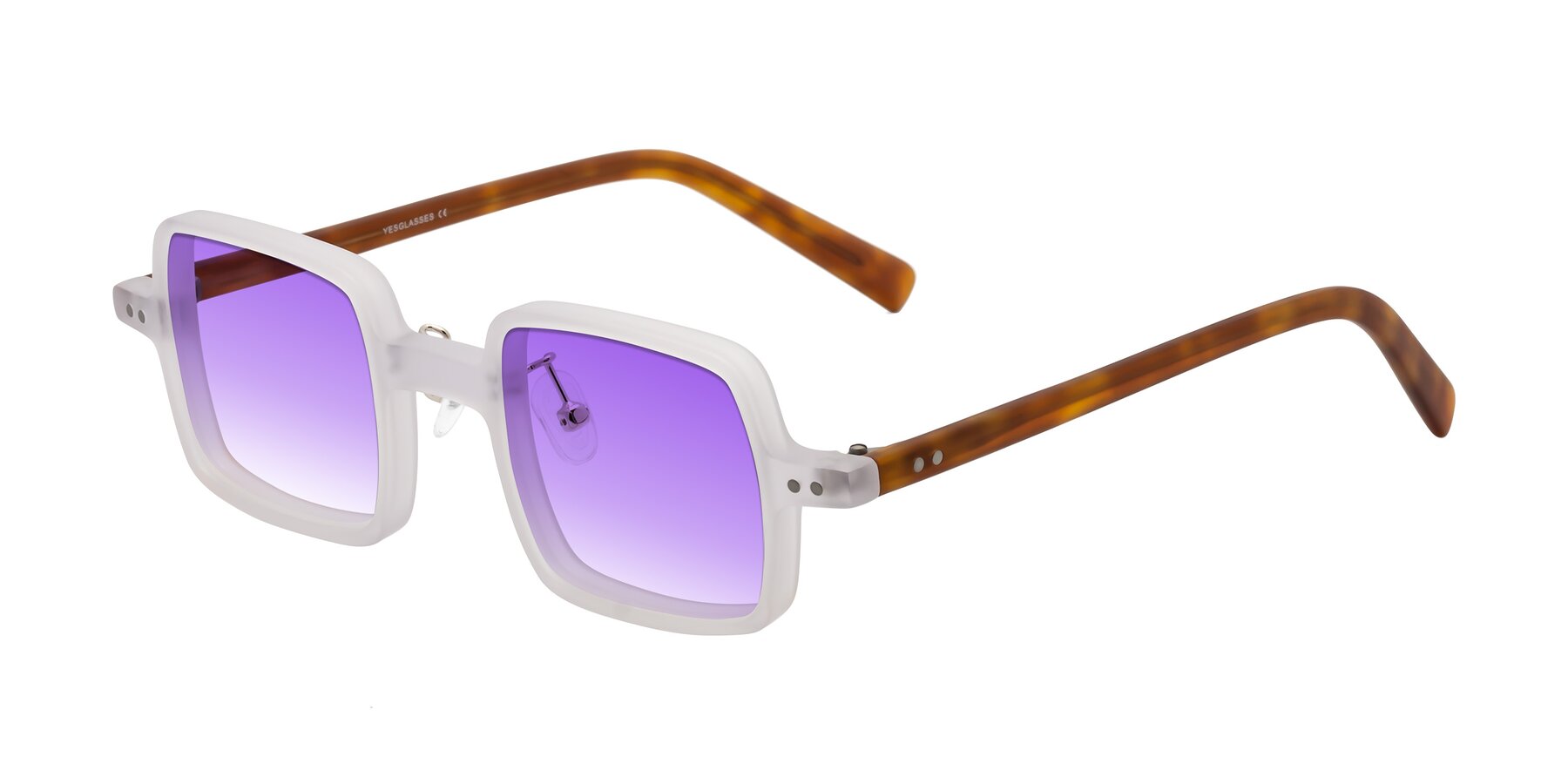 Angle of Nebula in Matte White with Purple Gradient Lenses