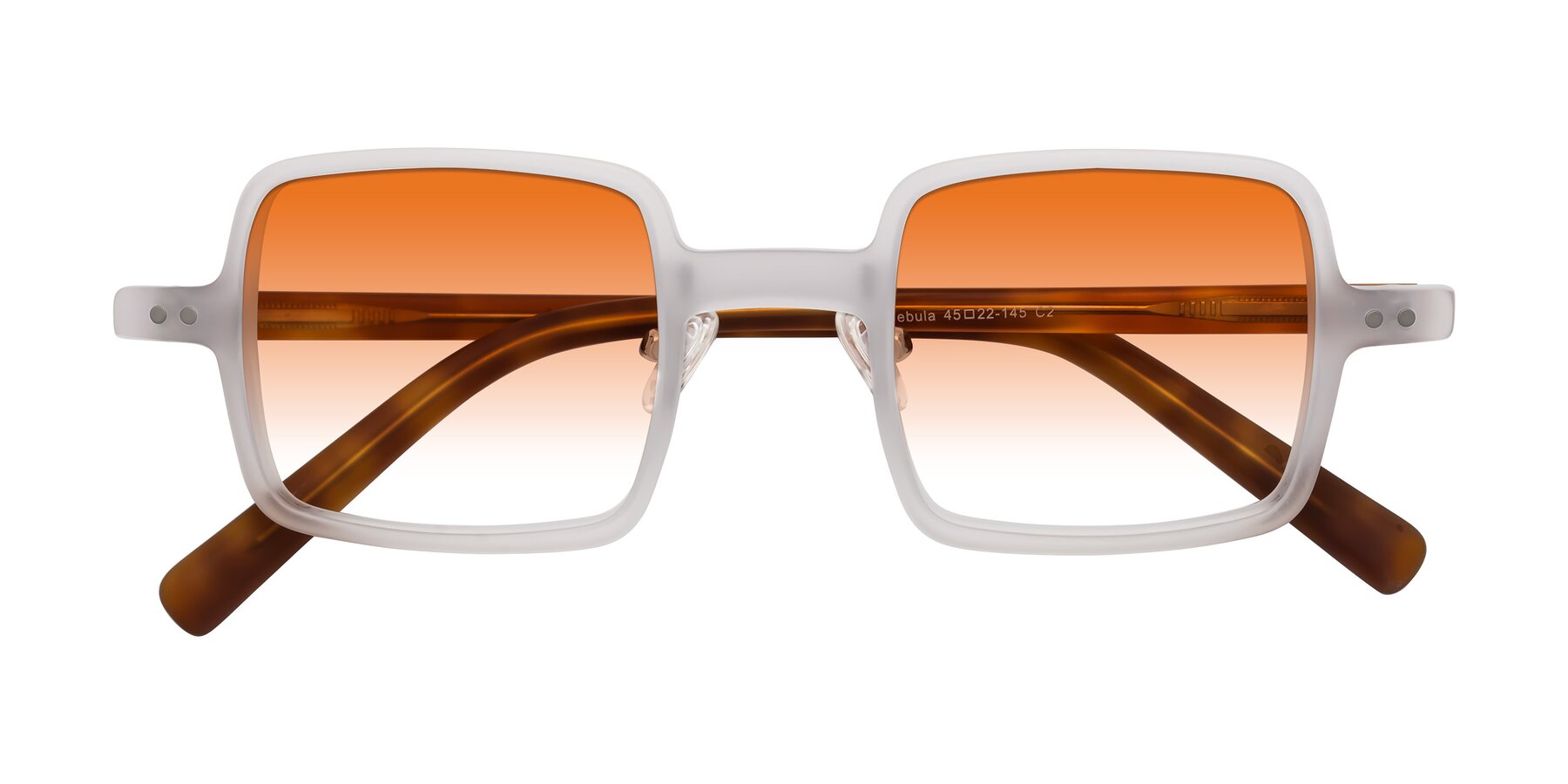 Folded Front of Nebula in Matte White with Orange Gradient Lenses