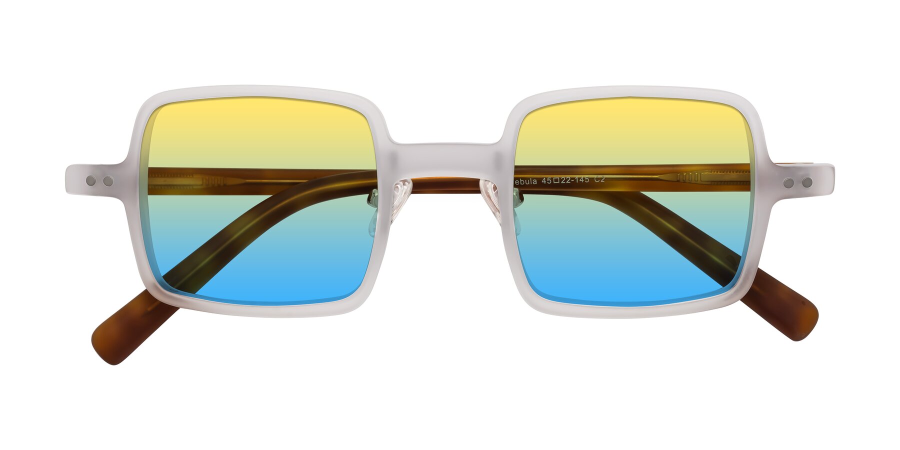 Folded Front of Nebula in Matte White with Yellow / Blue Gradient Lenses