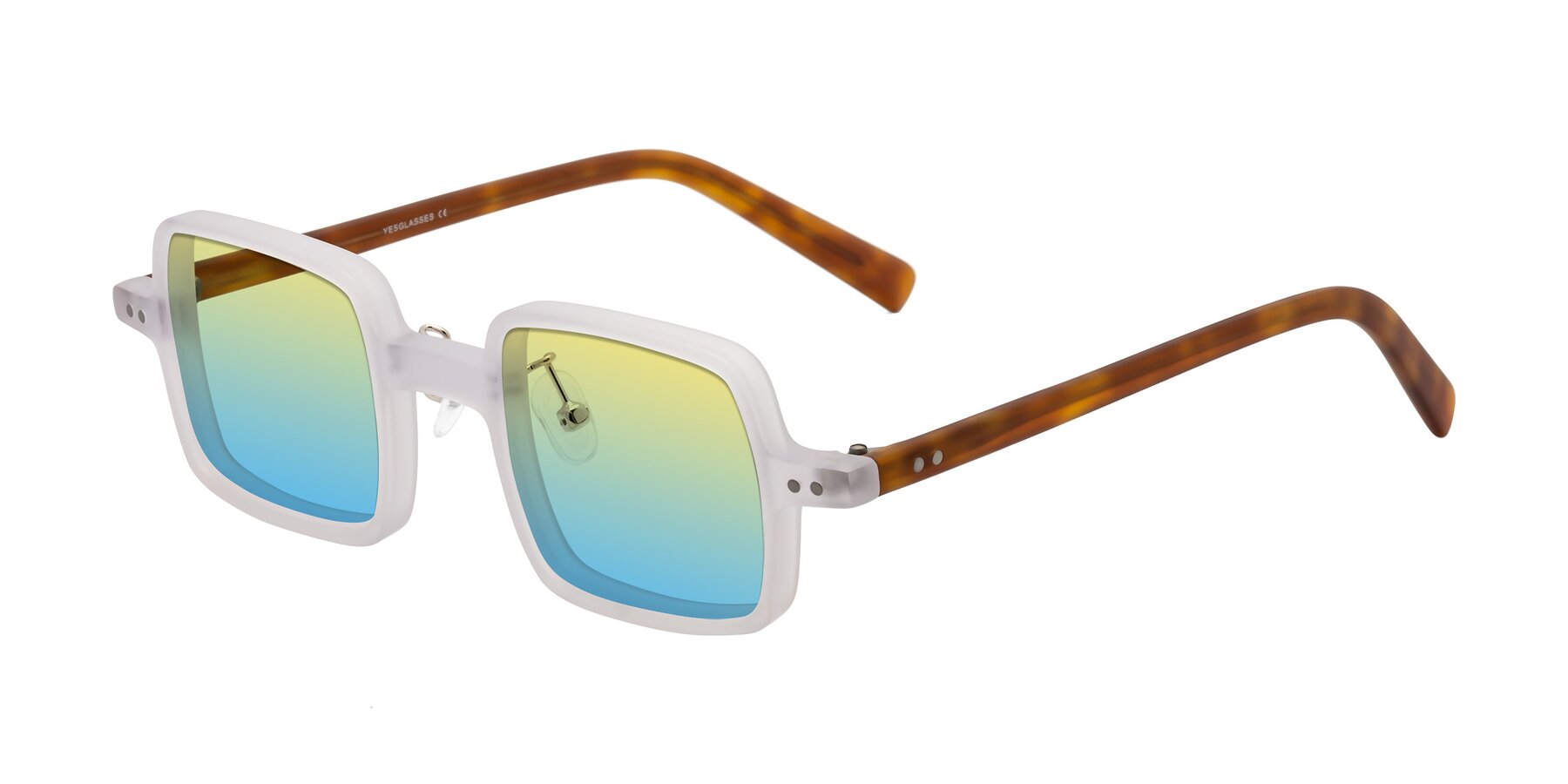 Angle of Nebula in Matte White with Yellow / Blue Gradient Lenses