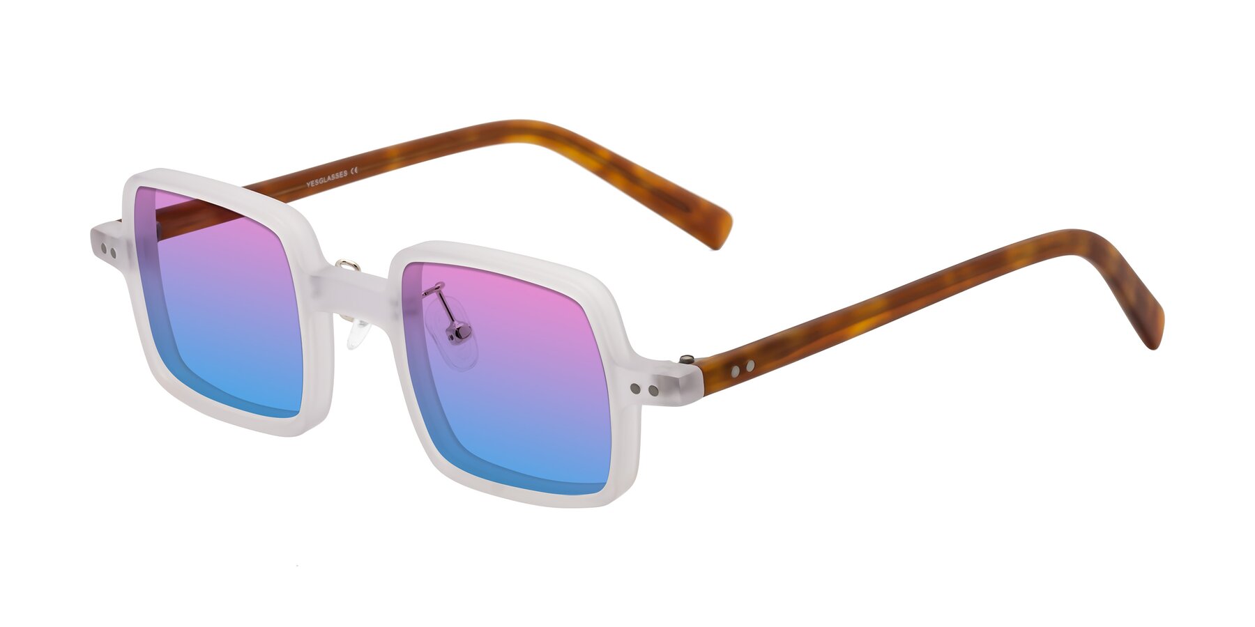 Angle of Nebula in Matte White with Pink / Blue Gradient Lenses