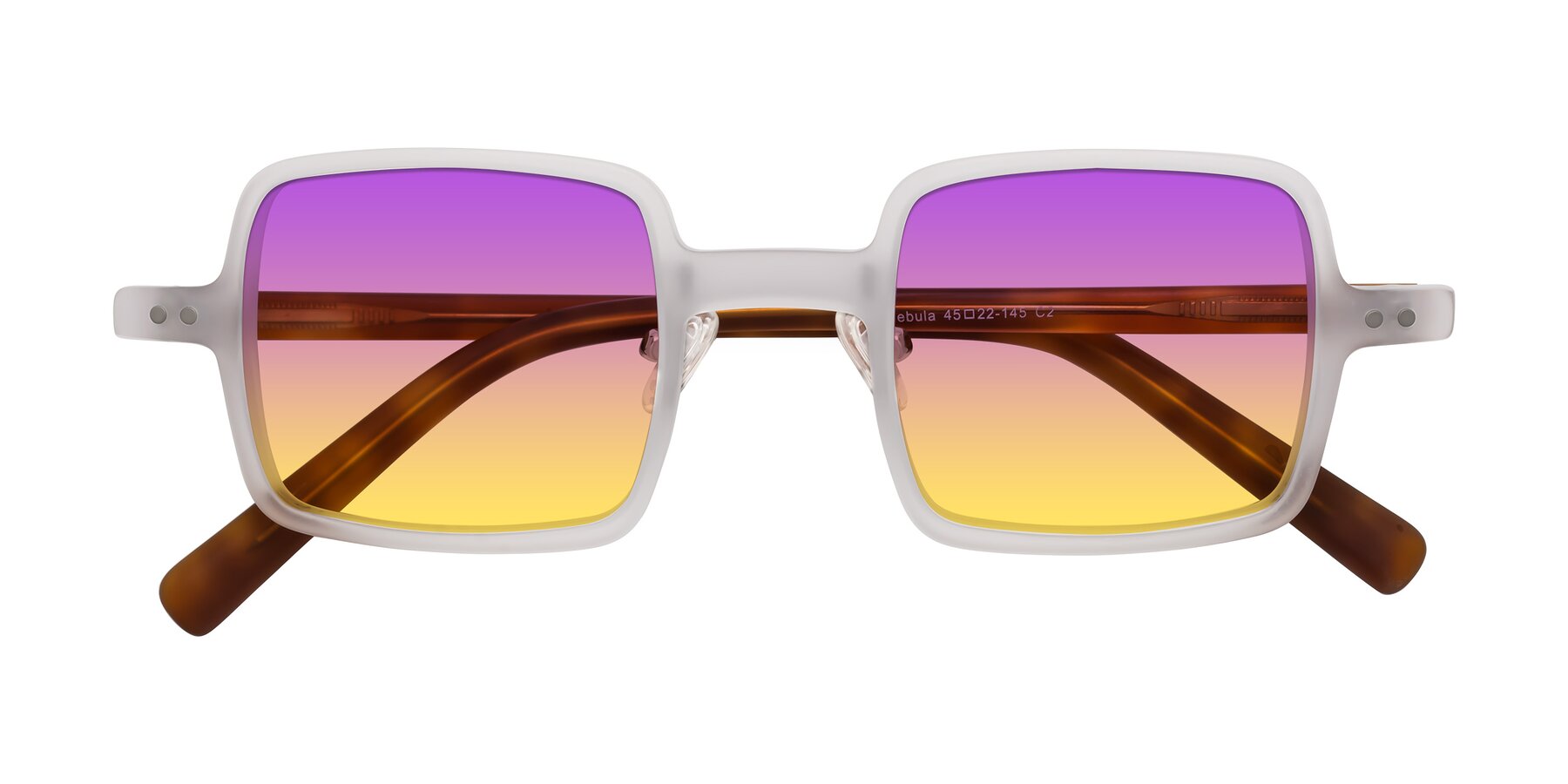 Folded Front of Nebula in Matte White with Purple / Yellow Gradient Lenses