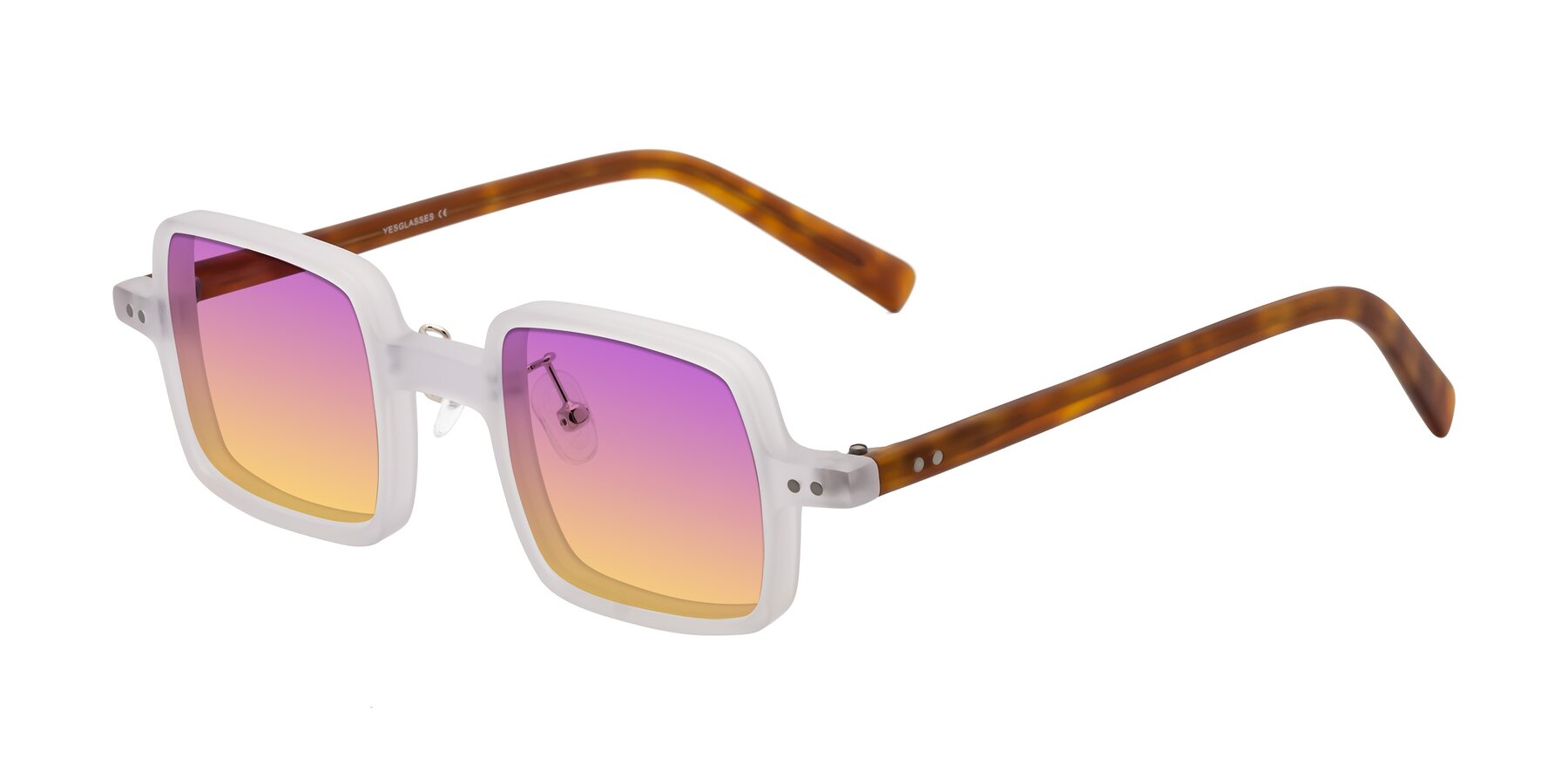 Angle of Nebula in Matte White with Purple / Yellow Gradient Lenses